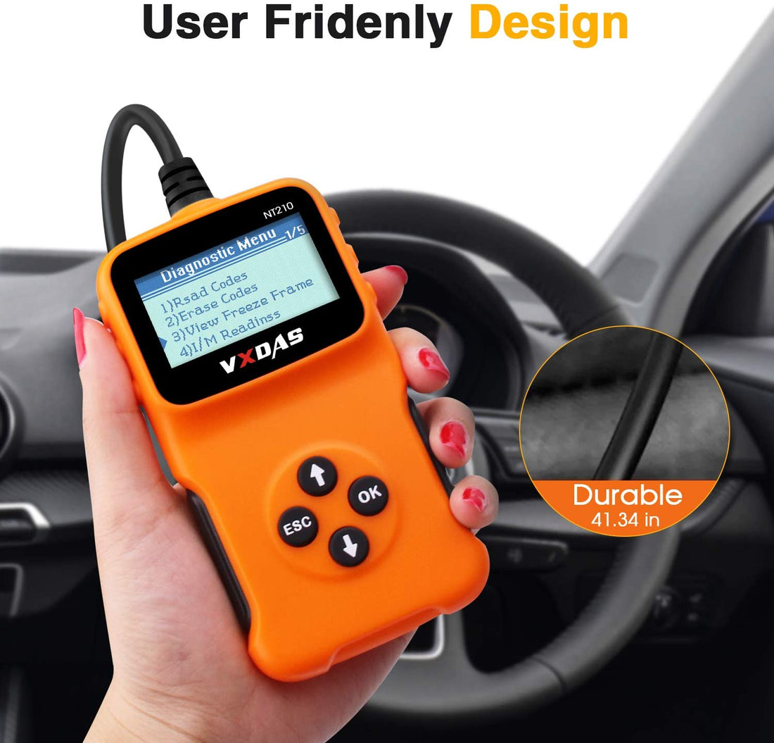 VXDAS NT210 OBD2 Scanner Car Diagnostic Scan Tool Check Engine Light Universal OBDII Code Reader, Smog Check of All CAN Fault Car After 1996