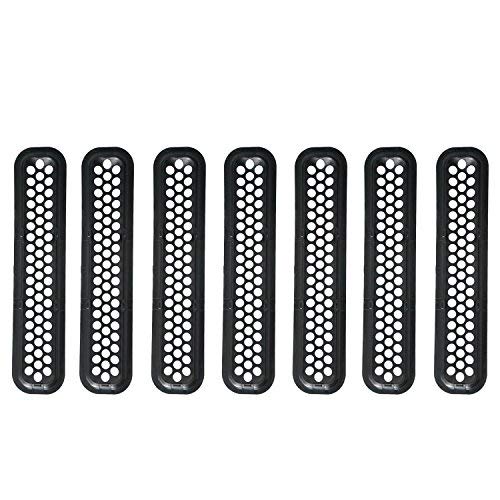 Hooke Road Black Front Grille Clip-in Mesh Inserts for 1997-2006 Jeep Wrangler TJ & Unlimited (Pack of 7) - VXDAS Official Store